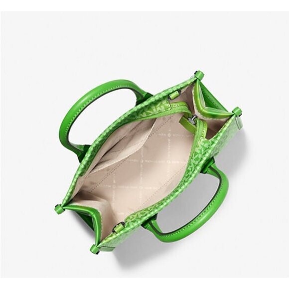 New Michael Kors Mirella Small Ombré Signature Logo Crossbody Bag Jungle Green - Picture 3 of 3